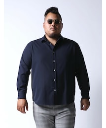 QZILLA by Mr.Bliss | 大きいサイズ 長袖ワイシャツ メンズ 日本人男性が感激 白鯨(はくげい) ストレッチ(シャツ/ブラウス)