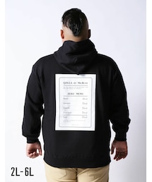QZILLA by Mr.Bliss | QP (キューピー)背面プリント0カロリーメニューフード付き プルオーバー 裏毛パーカー(パーカー)