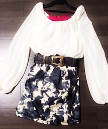 DELYLE | ボカシ柄バルーン袖ワンピース(ワンピース)