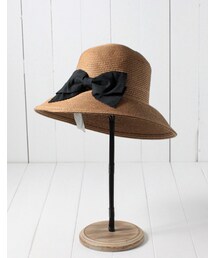 GRIN BUDDY | GRIN BUDDY リボン付きつば広ストローハット(ハット)