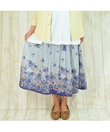 Wordtrobe | ドロップフラワー柄スカート(デニムスカート)