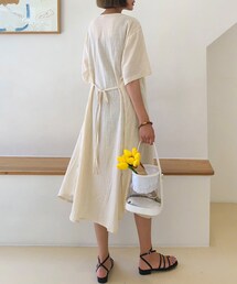 ローブVネックOPS (シャツワンピース)