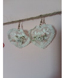 no brand | Lace heart earrings(アクセサリー)