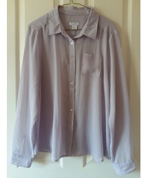 VINTAGE | Thrifted lilac polka dot chiffon blouse(トップス)