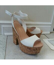no brand | White platform heels(サンダル)