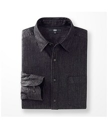 UNIQLO | 牛仔襯衫(黑)(シャツ/ブラウス)