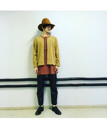 ノーカラー　フェイクスエードブルゾン(ノーカラージャケット)