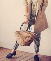春にしたいコーディネート(かごバッグ)