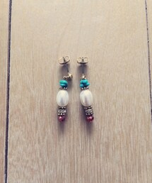 labradoriteで購入した真珠とターコイズのピアス(ピアス（両耳用）)