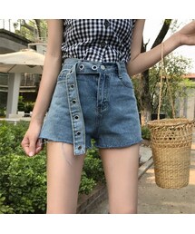 リングベルトショートデニムパンツ(デニムパンツ)