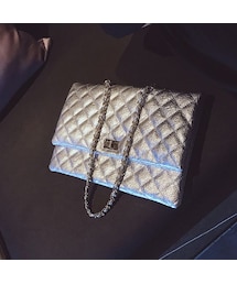 キルティングチェーンクラッチバッグ(クラッチバッグ)