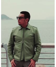 green leather jacket | ジャケット/アウター