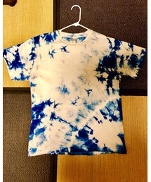 自作 | 浅草の藍染体験にて自作のTシャツです(Tシャツ/カットソー)