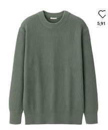 GU | ウォッシャブルコットンアゼクルーネックセーター(ニット/セーター)