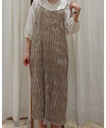 Samansa Mos2 blue | クリンクル加工キャミワンピース(ワンピース/ドレス)