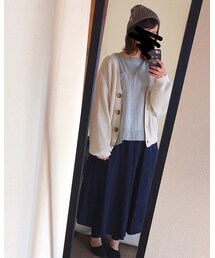 上着はワッフルカーディガン着ました😙 | その他