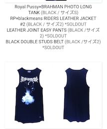 Royal Pussy | Royal Pussy×BRAHMAN PHOTO LONG TANK br-20th-009
(Tシャツ/カットソー)