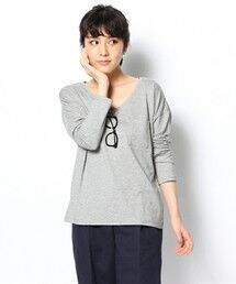 DISCOAT | 【Discoat】スパンコールメガネVネックT(Tシャツ/カットソー)