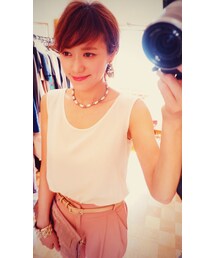 no brand | 母のお下がりアイボリーシフォンタンクトップ(タンクトップ)