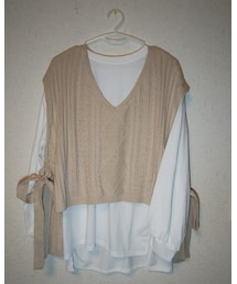 しまむら | ケーブルベストTセット(トップス)