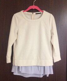 B7 | ダーティイエローカットソー  ストライプタンク付き(Tシャツ/カットソー)