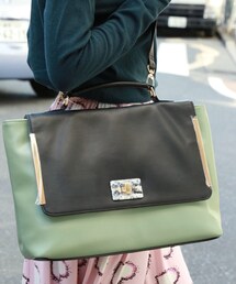import by La Boum | カラーブロッキングハンドバッグ(ショルダーバッグ)