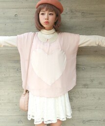 import by La Boum | 襟付きシースルーハートトップス(シャツ/ブラウス)