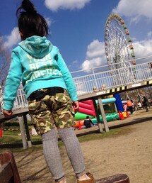 DENIM DUNGAREE | キッズコーデ(パーカー)