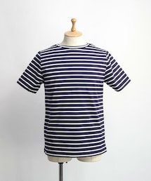 Harriss | Harriss ハリス サンホーキン綿 50/2 ULTIMA天竺 ボートネック ボーダーTシャツ(Tシャツ/カットソー)