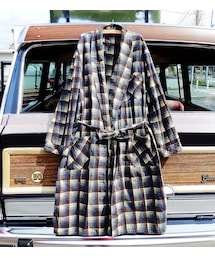 VINTAGE | 70's Sears ショールカラーチェックガウン(その他アウター)