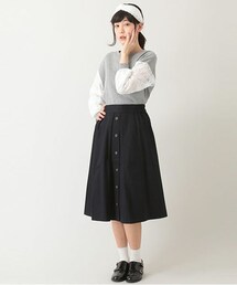 E hyphen world gallery | Cツイルフロントボタンタックスカート(スカート)