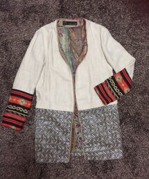 ZARA BASIC | 柄✖︎柄✖︎柄(ノーカラージャケット)