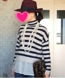 ZARA | ボーダーモヘアニット(ニット/セーター)