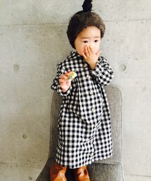 古着 | 細かいお菓子もだいぶ上手に出して食べれるよーになったね^o^(シャツワンピース)