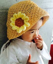 Handmade | ひまわりブローチ^o^これもおばあちゃん作^o^(ブローチ/コサージュ)