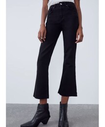 ZARA | ZARA クロップド丈フレアミッドライズデニムパンツ(デニムパンツ)