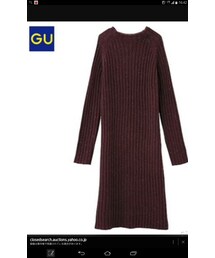 GU | リブニットミディワンピース(ワンピース)
