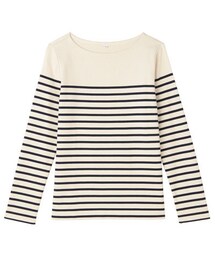 無印良品 | オーガニックコットン太番手パネルボーダー長袖Ｔシャツ(Tシャツ/カットソー)