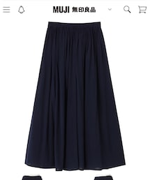 無印良品 | インド綿楊柳イージーマキシスカート Ｓ ネイビー(スカート)