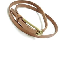 キャメルレザー細身ベルト(ベルト)