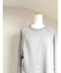 Gray knit｡ﾟ✶ฺ.   ✶ฺﾟ | ビックシルエットウールグレーニット(ニット/セーター)