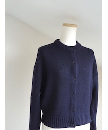Navy cardigan | Italian yarn　ネイビーウールカーディガン(カーディガン/ボレロ)