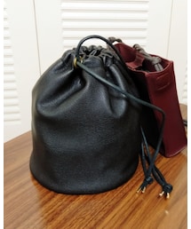 Handmade | レザー巾着バッグ(ショルダーバッグ)