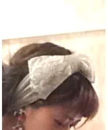 SPINNS | 自分で白レース縫いつけた(ヘアバンド)