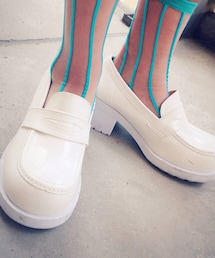 白の厚底ローファー(その他シューズ)