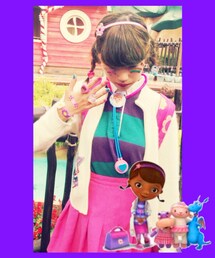 Disney | ドックはおもちゃドクターのアクセサリー、クレアーズのカチューシャ、聴診器は手作りです(その他ヘアアクセサリー)