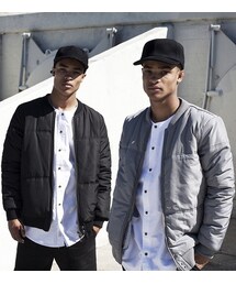 I Love Ugly | PANEL BOMBER JACKET BLACK and STEEL GREY(ダウンジャケット/コート)