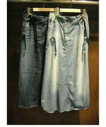 niko and... | ダメージホワイトデニムマキシスカート
(デニムスカート)