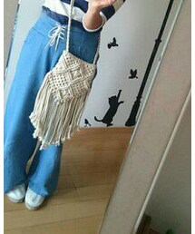 ワイドパンツ | レースアップワイドパンツ(デニムパンツ)