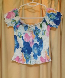 no brand | 花柄オフショルトップス(Tシャツ/カットソー)